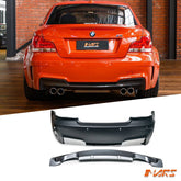 1M Style Twin Exhaust Outlet Rear Bumper Bar Bodykit for BMW 1 - Series E82 Coupe & E88 Convertible 2008 - 2013 - Mars Performance