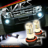 2x MARS Performance High Power Torch Projector LED SMD White Fog Light Bulbs for Mitsubishi Pajero NS NT NW NX 07 - 15 - Mars Performance