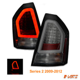 Full Smoked 3D LED Bar Stripe Tail Lights for CHRYSLER 300C 300 Sedan Series 2 2009-2012