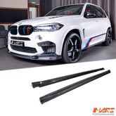 3D Design Style Carbon Fibre Lower Side Skirts Lip Spoiler Bodykit for BMW F85 X5M & F86 X6M - Mars Performance
