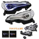 Crystal Clear 3D Stripe Bar DRL Projector Head Lights for Toyota 86 ZN6 GTS & Toyota BRZ ZC6 2012-2021