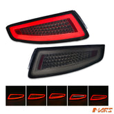 Smoked 3D Stripe Bar Full LED Tail lights for Porsche 911 & Carrera 997 2005-2008