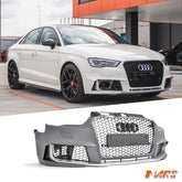 RS3 Style Front Bumper Bar Bodykit & Grille Grill for AUDI A3 S3 8V 2013-2016 Pre Update 4 doors Sedan