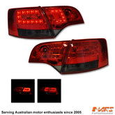 Smoked Red LED Tail Lights for AUDI A4 S4 RS4 S-Line B7 AVANT Sports Station Wagon