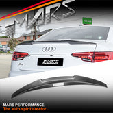 FloKraft Carbon Fibre Rear Trunk Lip Spoiler Wing Bodykit for AUDI A4 S4 B9 4 Doors Sedan 2016-2024