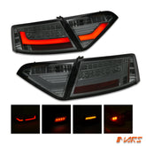 Replace Stock LED Lights Full Smoked 3D LED Stripe Tail Lights for AUDI A5 8T 2009-2012 Pre Update Models