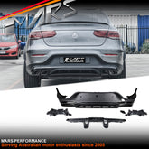 Update Rear Bumper Bar Diffuser Bodykit for Mercedes-Benz GLC-Class W253 C253 Coupe & GLC43 GLC63 AMG 2016-2023