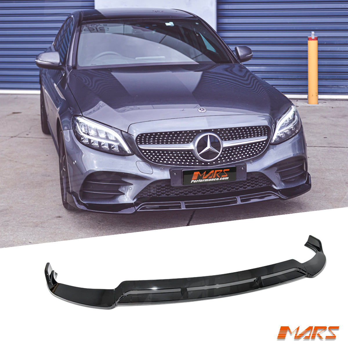 Gloss Black Front Splitter Spoiler Lip For Mercedes C Class AMG Line W205 C205