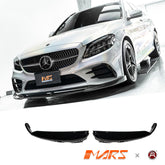 Gloss Black Front Bumper Side Blade Canards Spoiler Bodykit for Mercedes-Benz C-Class C205 S205 W205 AMG Package & C43 2019-2021