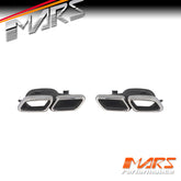 Silver AMG Style Exhaust Muffler Tips for Mercedes-Benz Pre Update W205 C63 / C292 W166 GLE63 / X166 GLS63 / W222 C217 S63