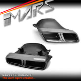 Black W213 E63-S AMG Style Exhaust Muffler Tips for Mercedes-Benz Pre Update W205 C63 / C292 W166 GLE63 / X166 GLS63 / W222 C217 S63