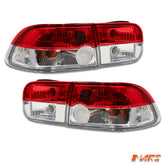 JDM Clear Red Tail lights for Honda EH 1992-1995 4 doors sedan & 2 doors Coupe