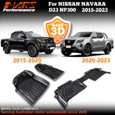 TPE 3D Moulded Car Floor Mats for Nissan NAVARA D23 NP300 Dual Cab 2015-2023