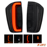 Smoked Black 3D Stripe Bar Full LED Tail Lights with Sequential Indicator for Nissan NAVARA UTE NP300 D23 2015-2021
