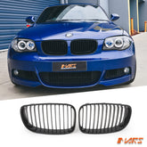 Gloss Black 1M style Front Kidney Grille Grill Bodykit for BMW 1 Series E87 E81 E82 E88 2008-2013