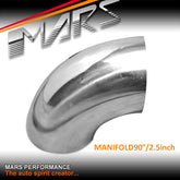 MARS 2.5 inch 90 Degrees Mandrel Bend polished stainless steel Manifold pipe for Cat-Back Exhaust & Muffler Parts