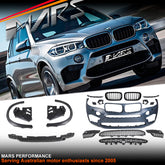 X5M Style Front Bumper Bar & Fender Trim Wheel Arch Bodykit for BMW X5 F15 2013-2018