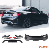 M2 Style Rear Bumper bar Bodykit with Twin Exhaust outlet Diffuser for BMW 2 Series F22 Coupe & F23 Convertible