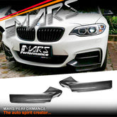 Performance Style Carbon Fibre Front bumper Bar Splitters Lip Spoiler for BMW F22 2-Series M Sports