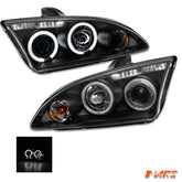 Black CCFL Angel Eyes Projector Head Lights for Ford Focus 2005-2008 LS LT