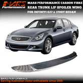 MARS Carbon Fibre Rear Trunk Lip Spoiler Wing Bodykit for Infiniti G37 & 370GT Sedan