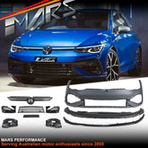 R Style Front Bumper Bar Bodykit with Grill for Volkswagen VW Golf VIII MK-8 2021-2024