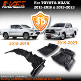 TPE 3D Moulded Car Floor Mats for Toyota Hilux Revo Dual Cab 2015 to 2023