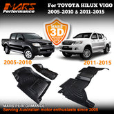 TPE 3D Moulded Car Floor Mats for Toyota Hilux Vigo Dual Cab 2005 to 2015