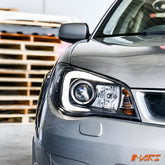 Replace Stock HID Xenon Model LED 3D Stripe Bar DRL Projector Head Lights for Subaru Impreza WRX STI GD 2005-2007