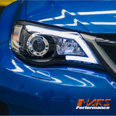 Black 3D DRL Day-Time Projector Head Lights for Subaru Impreza Sedan & Hatch 2007-2013