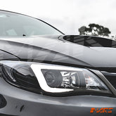 Replace Stock Halogen model LED 3D Stripe Bar DRL Projector Head Lights for Subaru Impreza 2007-2013