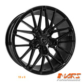 MARS MP-J3 Gloss Black 18 Inch Under Cut Multi-Spork Concave Alloy Wheels Rims