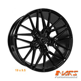 MARS MP-J3 Gloss Black 19 Inch Under Cut Multi-Spork Concave Alloy Wheels Rims