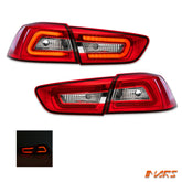 Mars Performance Clear Red 3D LED Tail lights for Mitsubishi Lancer CJ CF & EVO X Sedan 2007-2019