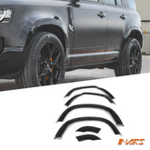 Gloss Black Wheel Arches Extensions Fender Flares for Land Rover Defender L663 110 2020-2024
