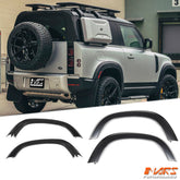 Matt Black Wheel Arches Extensions Fender Flares for Land Rover Defender L663 90 2020-2024