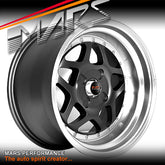 MARS JDM MP-30 4 x 16 Inch Stag Matt Dark Gunmetal with Silver Deep Dish Alloy Wheels Rims