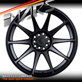 MARS MP-MS Matt Black Concave 4x 18 Inch Stag Alloy Wheels Rims