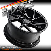 MARS MP-T4 Gloss Black 19 Inch Twist Spork Concave Alloy Wheels Rims 5x114.3