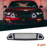 RTR Style Front Bumper upper Grille Grill Bodykit with LED DRL Lights for Ford Mustang FM 2015-2017