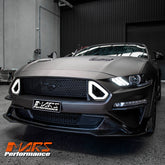 RTR Style Front Bumper Bar Upper Grill Grille Bodykit with LED DRL Lights for Ford Mustang FN 2018-2022