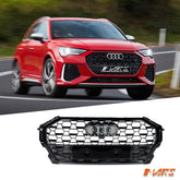 Gloss Black Honeycomb RS-Q3 Style Front Bumper Bar Grille Grill Bodykit for AUDI Q3 F3 2019-2024