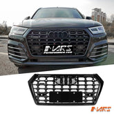 Gloss Black Honeycomb RS Style Front Bumper Bar Grille Grill Bodykit for AUDI Q5 FY 2017-2020