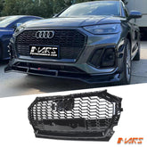Gloss Black Honeycomb RS-Q5 Style Front Bumper Bar Grille Grill Bodykit for AUDI Q5 SQ5 FY 2021-2024