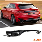 Gloss Black SQ8 Style Rear Bumper bar Diffuser Bodykit with Exhaust Tips for AUDI Q8 SQ8 F1 2018-2024