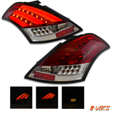 Clear Red LED Tail lights with LED indicators for Suzuki Swift Hatch 2011-2017