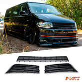 Gloss Black Front bumper bar Bottom Mesh Grille Grill Bodykit for Volkswagen VW Transporter & MultiVan T6