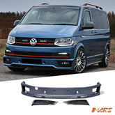 R Style Front Bumper Bar Lip Spoiler Bodykit & foglight Cover for Volkswagen VW Transporter & MultiVan T6