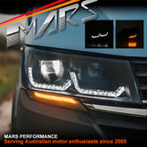 Black DRL LED Projector Head Lights with Sequential Indicators for Volkswagen VW Transporter & Multivan T6.1 2020-2024