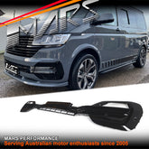 Gloss Black Front Bumper Bar Lower Inserts Mesh Grill moulding for Volkswagen VW Transporter Multivan Caravelle California T6.1 2020-2024